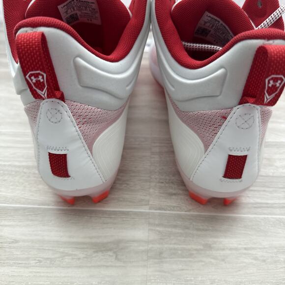 Under Armour Command MC Mid Lacrosse Cleat Men's Size 11.5 Mid Red White NEW - Picture 7 of 14